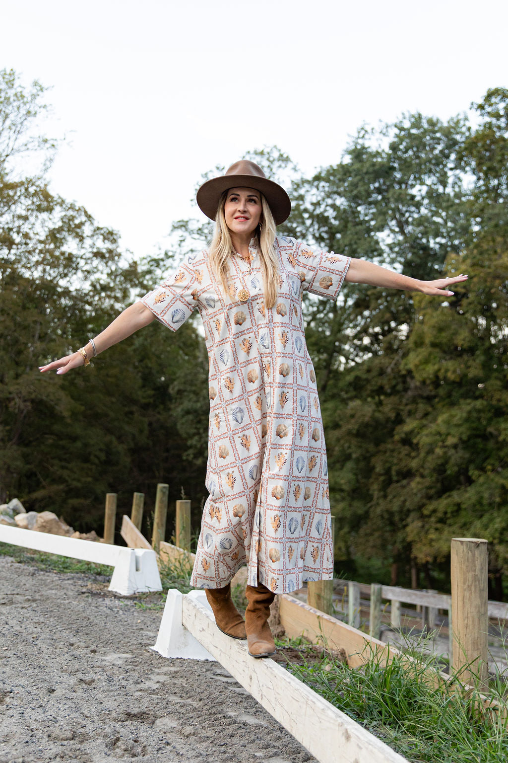 upf maxi dress UPF 50+ Cotton Shirt Dress- Button Down Sun Protective Dress