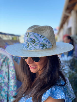 Zinnia Sun Hat - Long Ivory Grosgrain Ribbon
