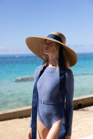 Geranium Sun Hat - Pastel Floral Hat Scarf
