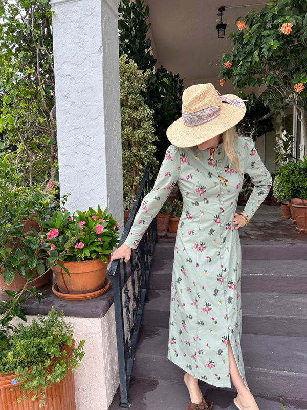 Oleander Sun Hat - Vintage Aubergine Lily Tapestry Ribbon
