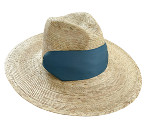 Zinnia Sun Hat - French Blue Wide & Short Grosgrain Ribbon
