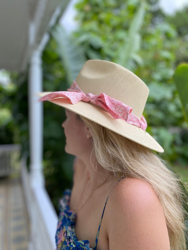 Orchid Sun Hat - Pastel Floral Tapestry Ribbon
