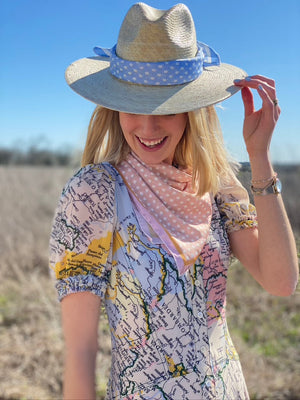 Zinnia Sun Hat - Long Ivory Grosgrain Ribbon
