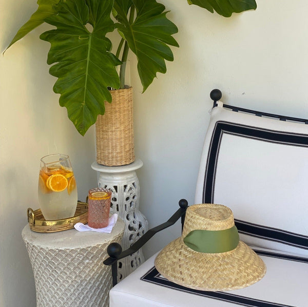 Amaryllis Sun Hat - Dark Coral Wide & Short Grosgrain Ribbon
