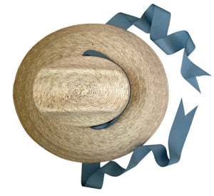 Hollyhock Sun Hat - French Blue Long Grosgrain Ribbon
