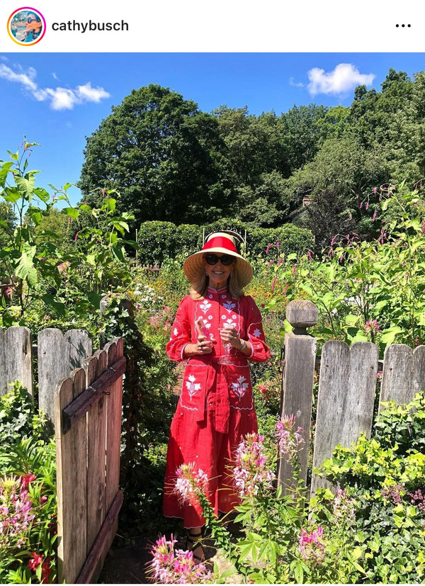 Amaryllis Sun Hat - Red Wide & Short Grosgrain Ribbon
