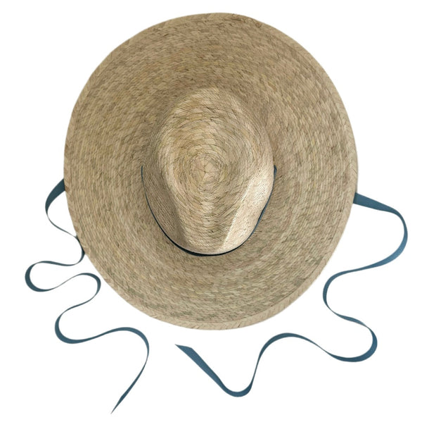 Zinnia Sun Hat - Long & Thin French Blue Grosgrain Ribbon
