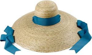 Daisy Sun Hat - French Blue Grosgrain Ribbon
