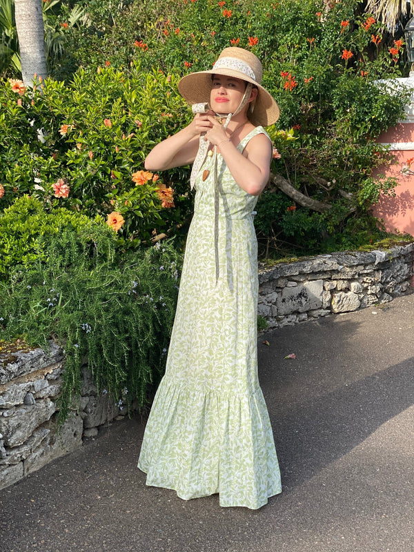 Wildflower Sun Hat - Masters Green Wide & Short Grosgrain Ribbon
