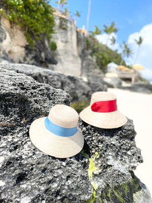 Clematis Bucket Hat - French Blue Wide & Short Grosgrain Ribbon
