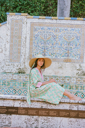 Geranium Sun Hat - Pastel Floral Hat Scarf
