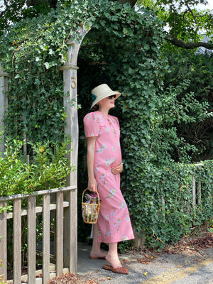 Clematis Bucket Hat - French Blue Wide & Short Grosgrain Ribbon

