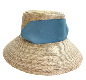 Clematis Bucket Hat - French Blue Wide & Short Grosgrain Ribbon
