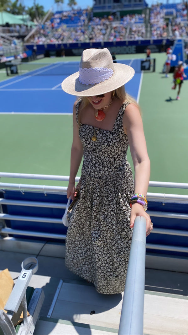 Zinnia Sun Hat - Long Ivory Grosgrain Ribbon
