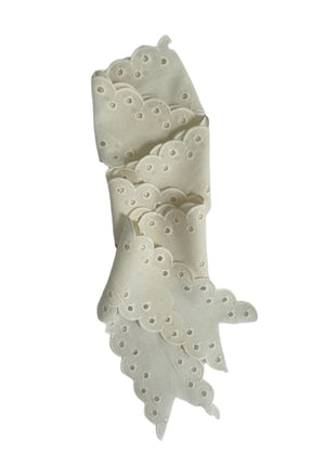 Clematis Bucket Hat - Antique Eyelet Scalloped Lace Short Ribbon
