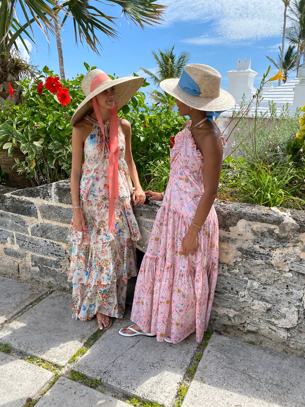 Daisy Sun Hat - French Blue Grosgrain Ribbon
