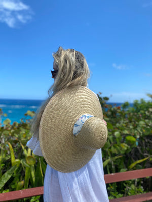 Geranium Sun Hat - Pastel Floral Hat Scarf
