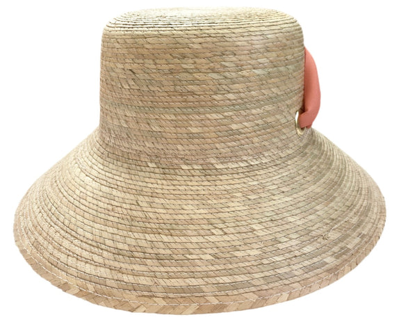 Clematis Bucket Hat - Coral Wide & Short Grosgrain Ribbon
