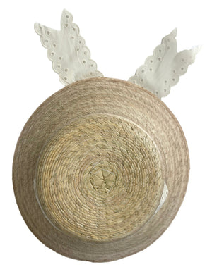 Clematis Bucket Hat - Antique Eyelet Scalloped Lace Short Ribbon
