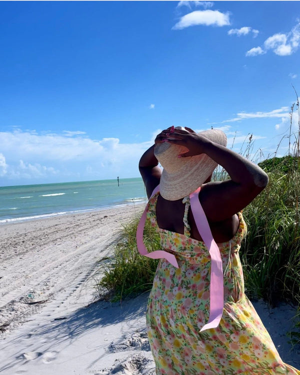 Wildflower Sun Hat - Masters Green Wide & Short Grosgrain Ribbon
