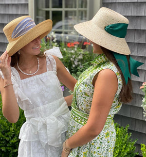 Clematis Bucket Hat - French Blue Wide & Short Grosgrain Ribbon

