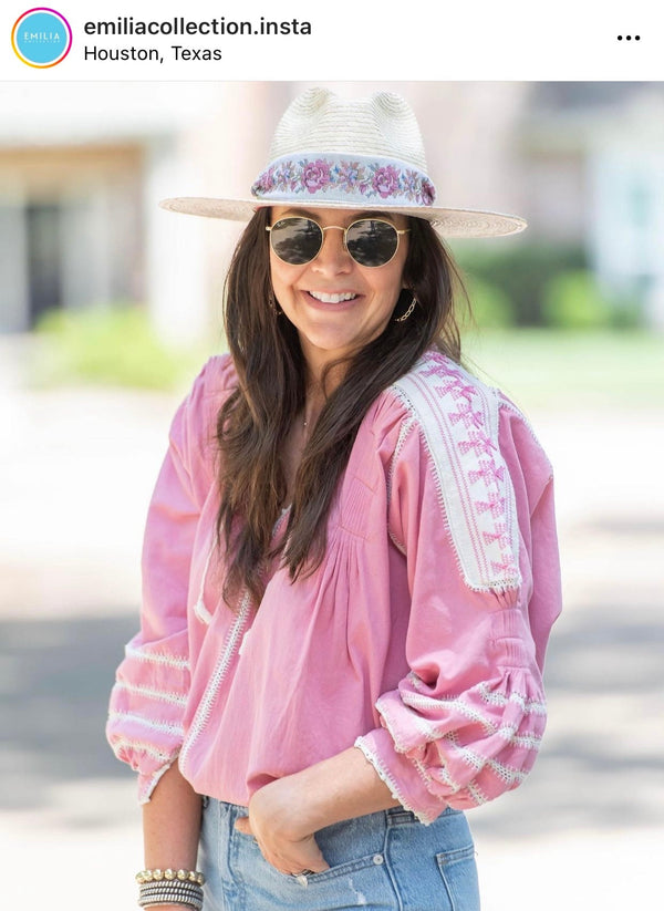 Zinnia Sun Hat - White Wide & Short Lace Eyelet Ribbon
