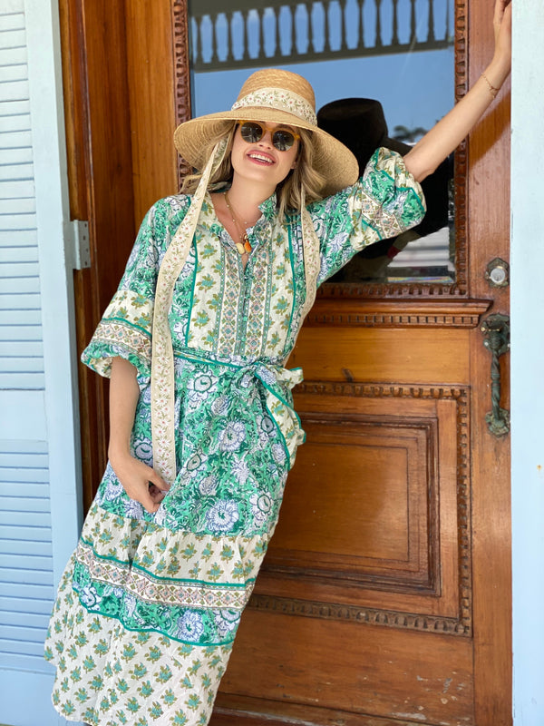 Wildflower Sun Hat - Masters Green Wide & Short Grosgrain Ribbon
