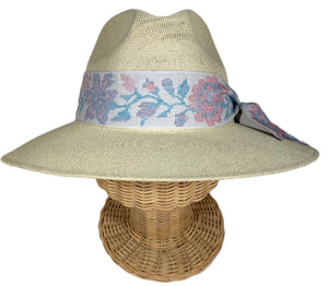 Orchid Sun Hat - Pastel Floral Tapestry Ribbon
