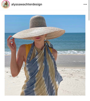 Daisy Sun Hat - French Blue Grosgrain Ribbon
