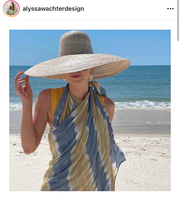 Daisy Sun Hat - French Blue Grosgrain Ribbon
