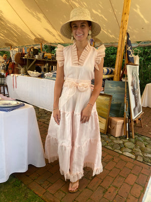 Clematis Bucket Hat - Coral Wide & Short Grosgrain Ribbon
