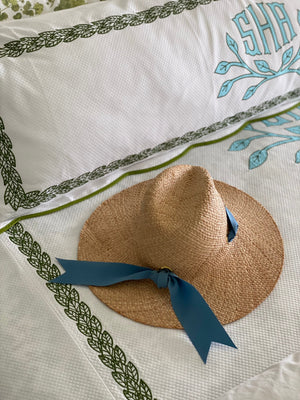 Oleander Sun Hat - Vintage Aubergine Lily Tapestry Ribbon
