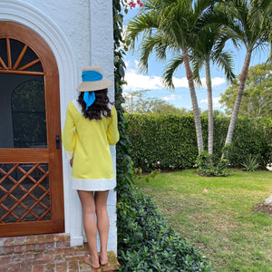 Clematis Bucket Hat - Coral Wide & Short Grosgrain Ribbon
