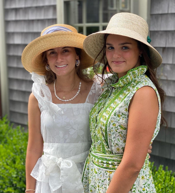 Clematis Bucket Hat - Coral Wide & Short Grosgrain Ribbon
