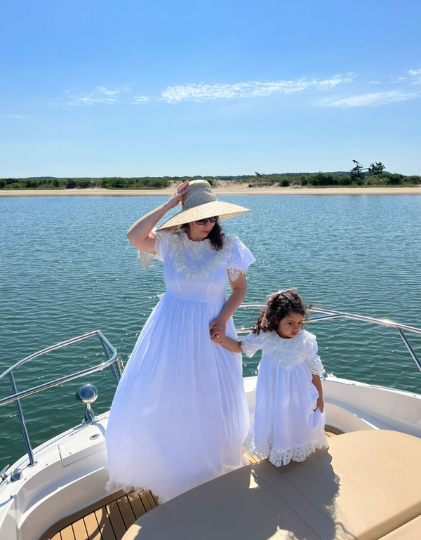 Daisy Sun Hat - French Blue Grosgrain Ribbon
