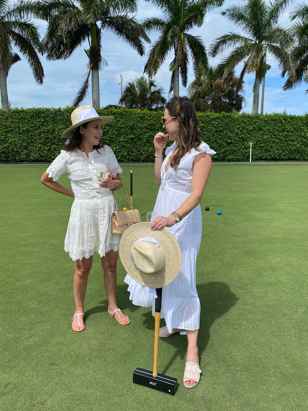 Zinnia Sun Hat - Long Ivory Grosgrain Ribbon
