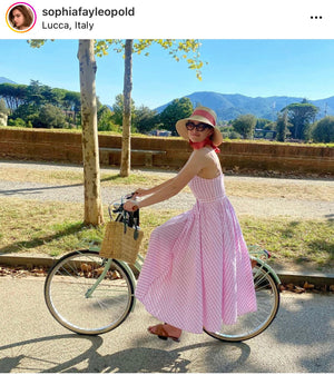 Clematis Bucket Hat - Coral Wide & Short Grosgrain Ribbon
