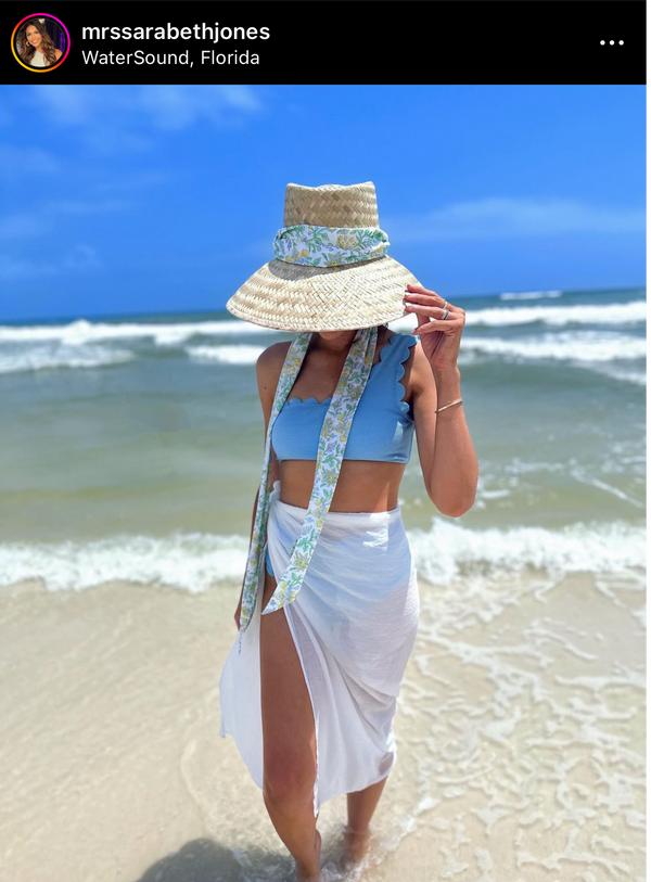 Amaryllis Sun Hat - Red Wide & Short Grosgrain Ribbon

