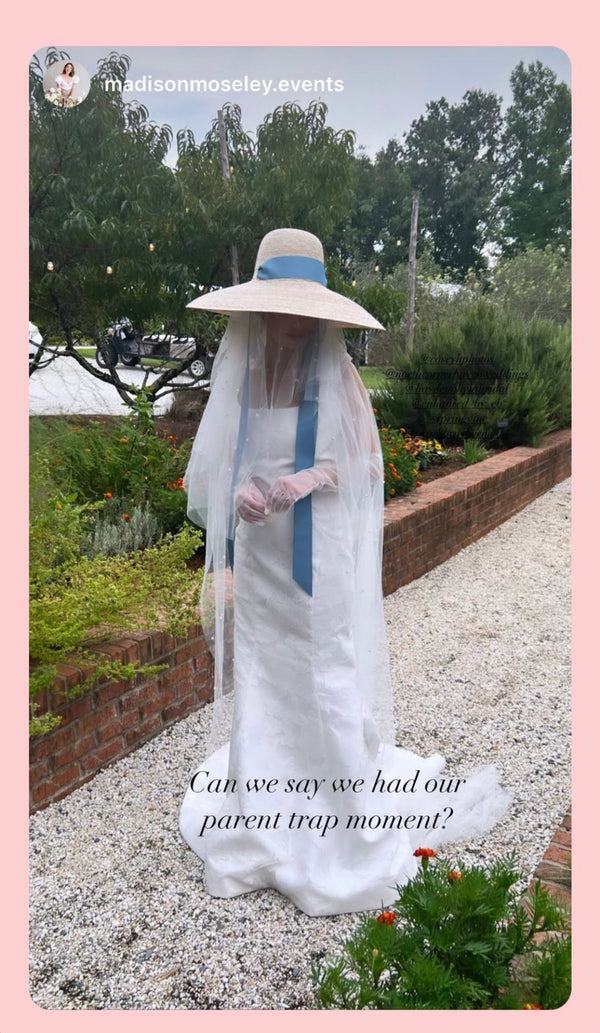 Daisy Sun Hat - French Blue Grosgrain Ribbon
