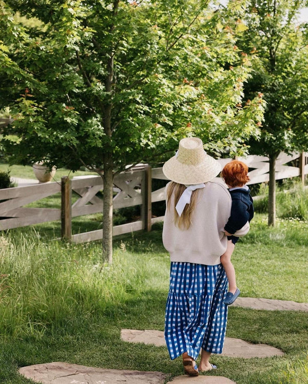 Amaryllis Sun Hat - Dark Coral Wide & Short Grosgrain Ribbon
