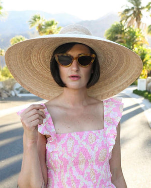 Daisy Sun Hat - French Blue Grosgrain Ribbon
